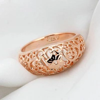 vintage women ring elegant hollow out rose flower ring for women accessories fashion jewelry anniversary gifts
