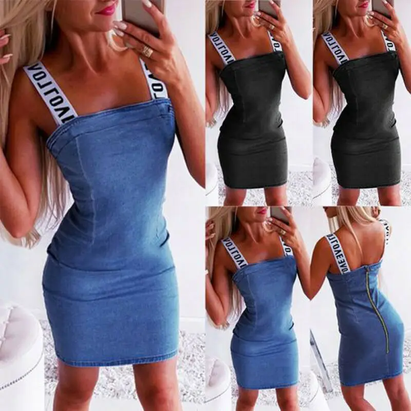 Женское джинсовое платье сарафан комбинезон трапециевидная юбка с подтяжками