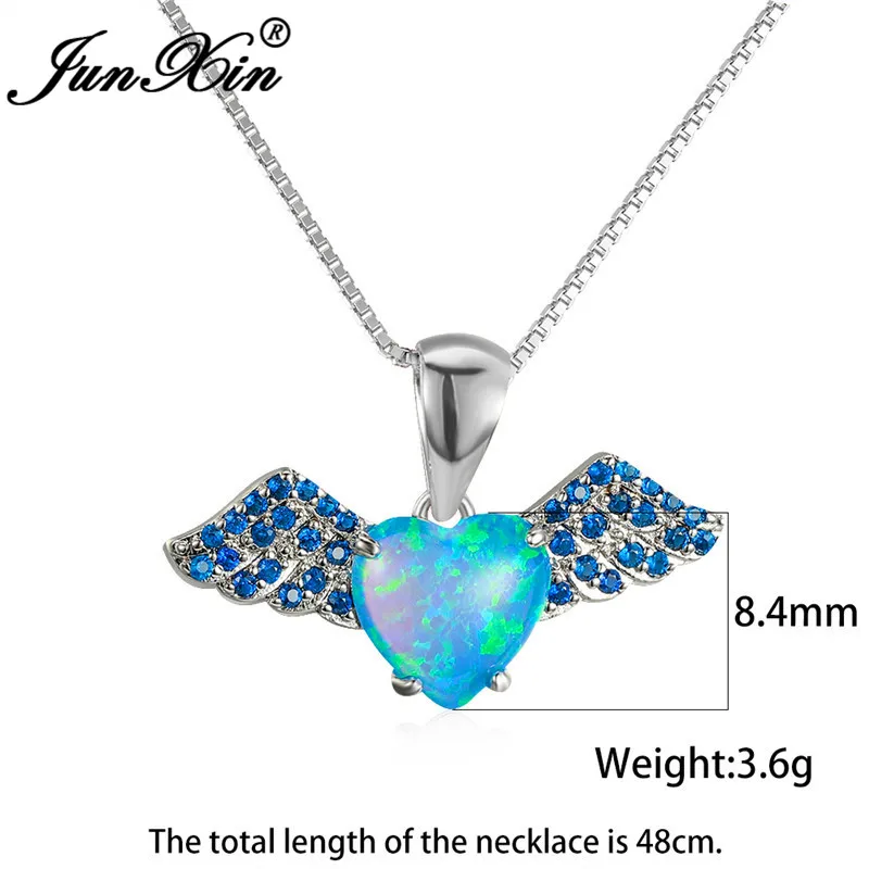 Милый ангел крылья кулон в форме сердца Подвеска для женщин серебряная Цвет