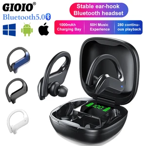 md03 tws wireless bluetooth headphones stable ear hook touch control digital display for oppo huawei iphone xiaomi sport earbuds free global shipping