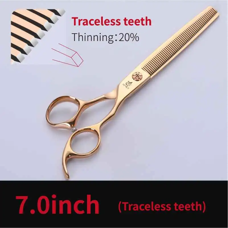 7.0 inch traceless Fenice 6,5/7,0 дюймов профессиональные ножницы для стрижки собак, ножницы для стрижки собак, ножницы для стрижки животных - Цвет: 7.0 inch traceless