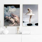 Элегантный балетный плакаты и фото с изображением танцовщицы, А4 Портретные ботинки в скандинавском стиле для девочек, настенные картины, домашний декор, Картина на холсте