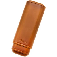 brown genuine leather cedar wood cigar case holder 23 tubes travel humidor cigar box cigars case storage gadget for cohiba