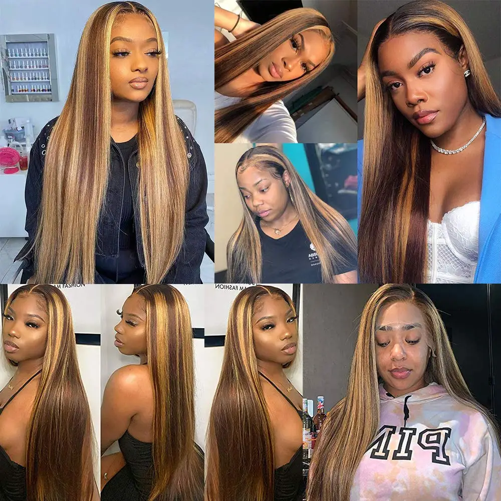 

Bone Straight Lace Front Wig Highlight Short Bob Wig Human Hair Lace Front Human Hair Wigs Tpart Colored Straight Human Hair Wig