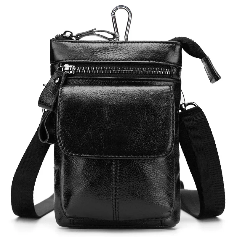 MISFITS Genuine Leather Shoulder Waist Pack Fanny Cowhide Belt Bags Phone Pouch Travel Male Small Leg Bag Tactical | Багаж и сумки