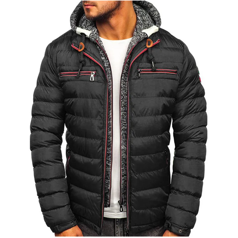 

Winter Warm Men Jacket Coat Casual Autumn Stand Collar Puffer Thick Hat White Duck Parka Male Men's Winter Down Jacket With Hood