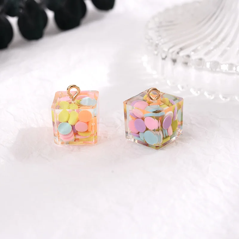 16 мм 6 шт./упак. квадратная фруктовая медведь звезда жемчужные шармы из полимера в