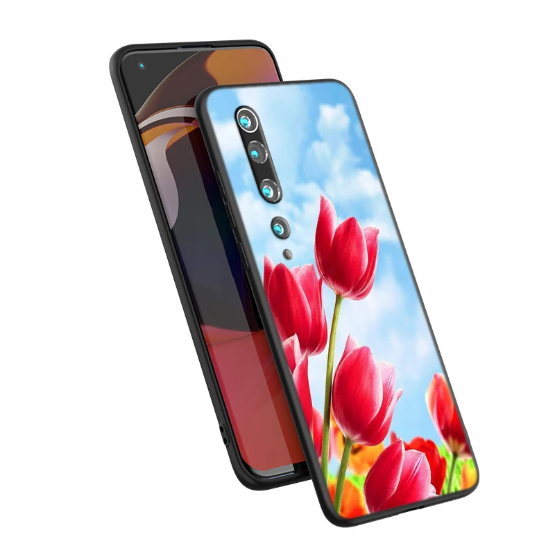 Силиконовый чехол с пружинными тюльпанами и цветами для Xiaomi Mi 10 9T CC9 Pro Note 9 8 6 A3 A2 A1