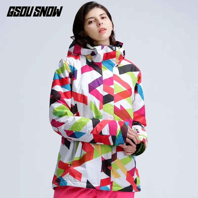 Зимняя уличная Лыжная куртка GsouSnow Женская водонепроницаемая ветрозащитная