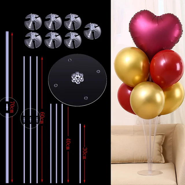 7Tubes Balloon Stand Подставка для воздушных шаров на день рождения, свадьбу, вечерние держатель для шарика, Пластиковая Палочка для воздушных шаров, украшения для дня рождения, для детей и взрослых - Цвет: 7Tubes Balloon Stand