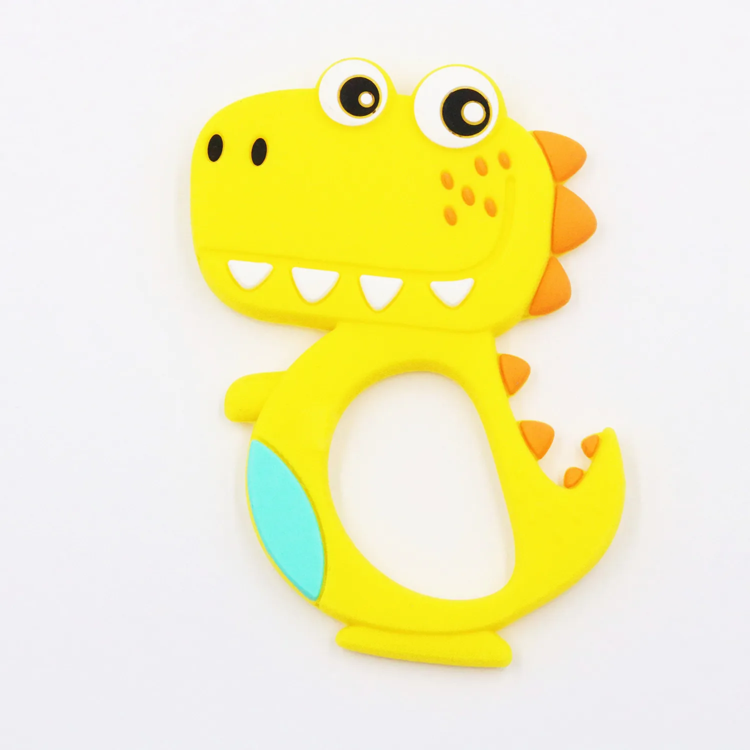 YellowDragon Детские грызуны, Силиконовые Прорезыватели для зубов, пищевые, без БФА, прорезыватели, фламинго, динозавр, стержень, Прорезыватель для зубов, подарок для ребенка, животные, прорезыватель - Цвет: YellowDragon