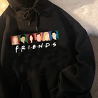 Забавные мультяшные толстовки с капюшоном Friends Tv Show Harajuku для женщин Ullzang Graphic Best Friends 90-х Свитшот винтажный худи в стиле аниме для женщин