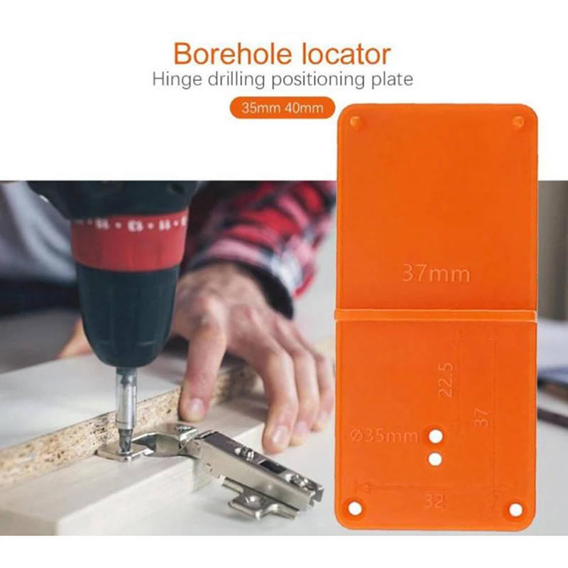 

1Pc Hinge Hole Drilling Guide Locator Hole Opener Template Door Tools For Woodworking 35mm 40mm