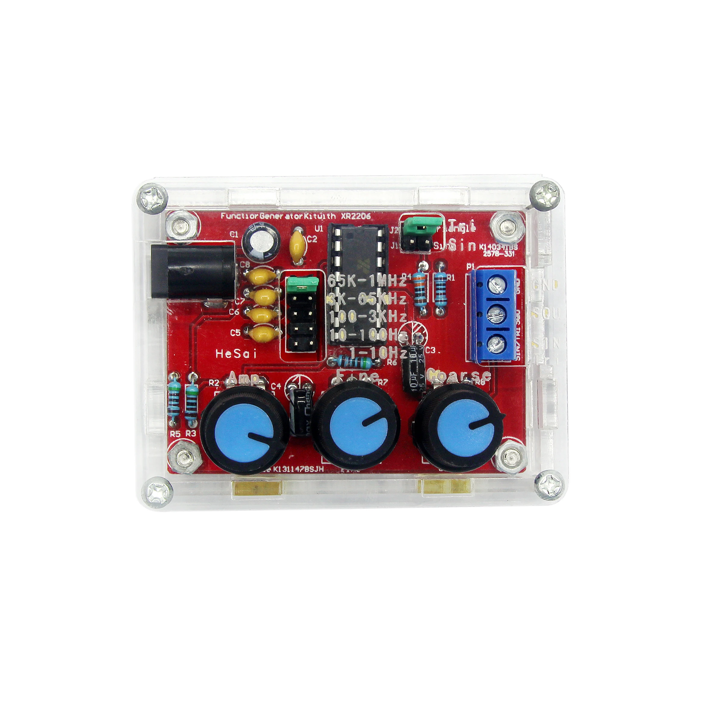 XR2206 Высокоточный генератор сигналов DIY Kit синус/треугольник/квадратный выход 1 Гц-1 МГц Регулируемая амплитуда частоты