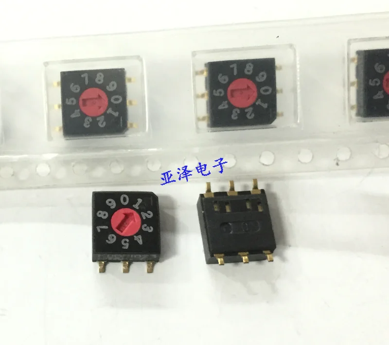 2 шт. SMD поворотный DIP переключатель 0 9 кодовый 10 позиций 7*7 положительный код 3: 3