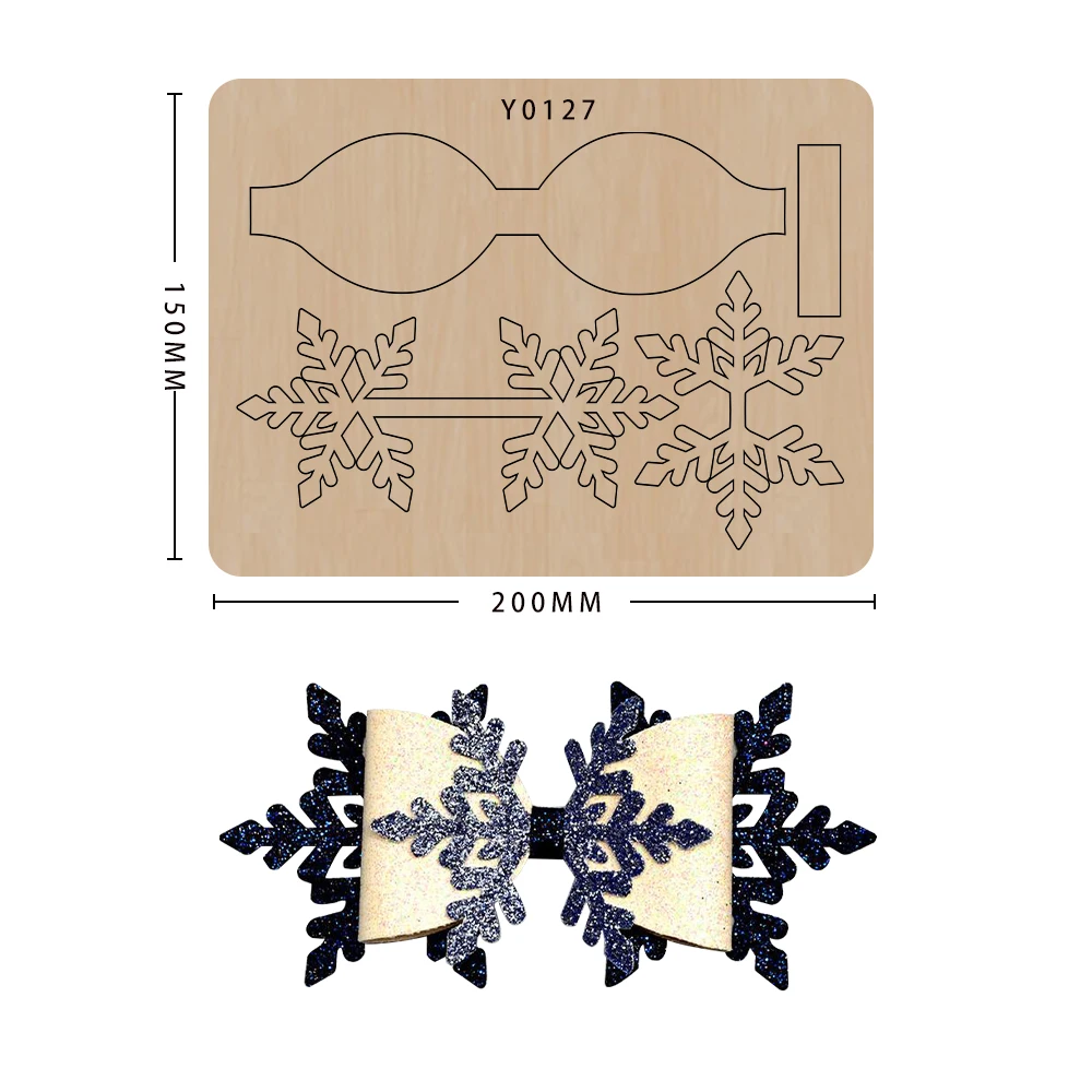 

Bowkown Wood Die Cutting Diy Snowflake Bow Leather Decorate Scrapbooking Mould Template Suitable For Sizzix Big Shot Machines