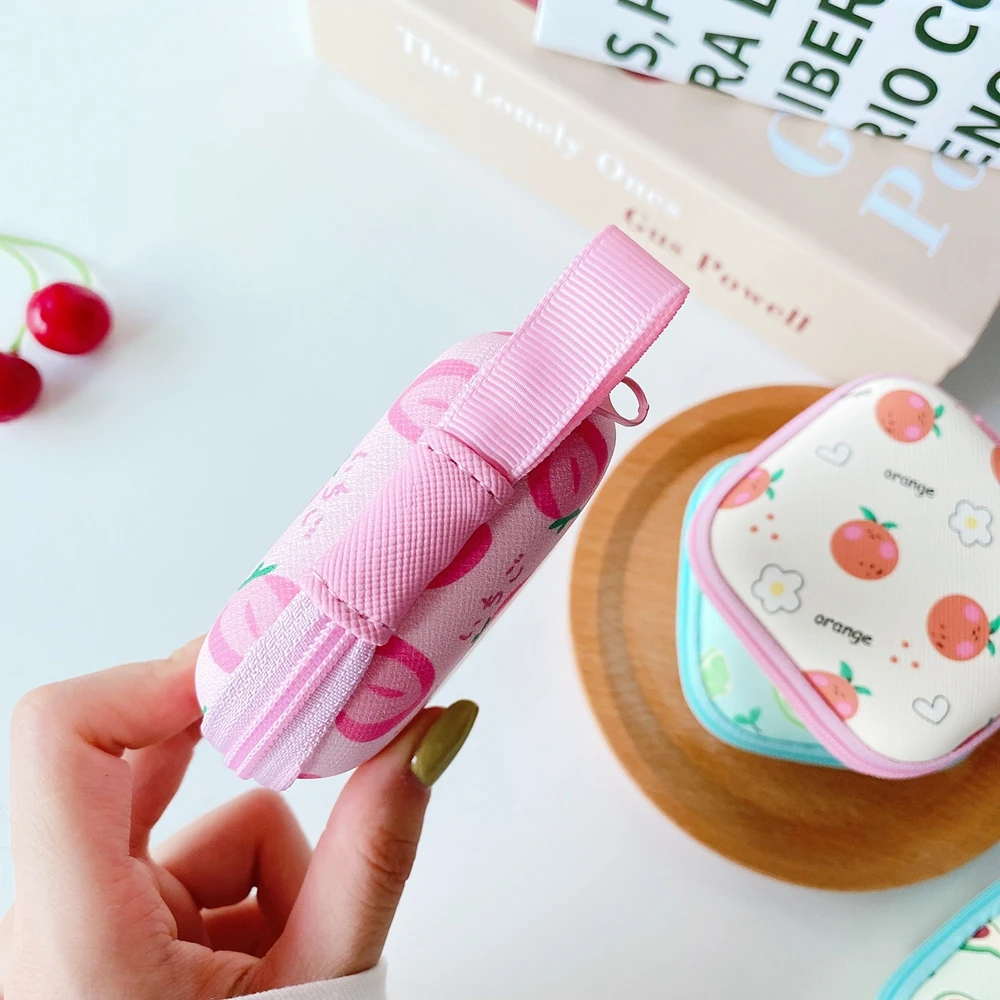 

Cartoon Mini Zipper Hard Headphone Holder Case Portable Earbuds Pouch box Earphone Storage Bag Protective USB Cable Organizer