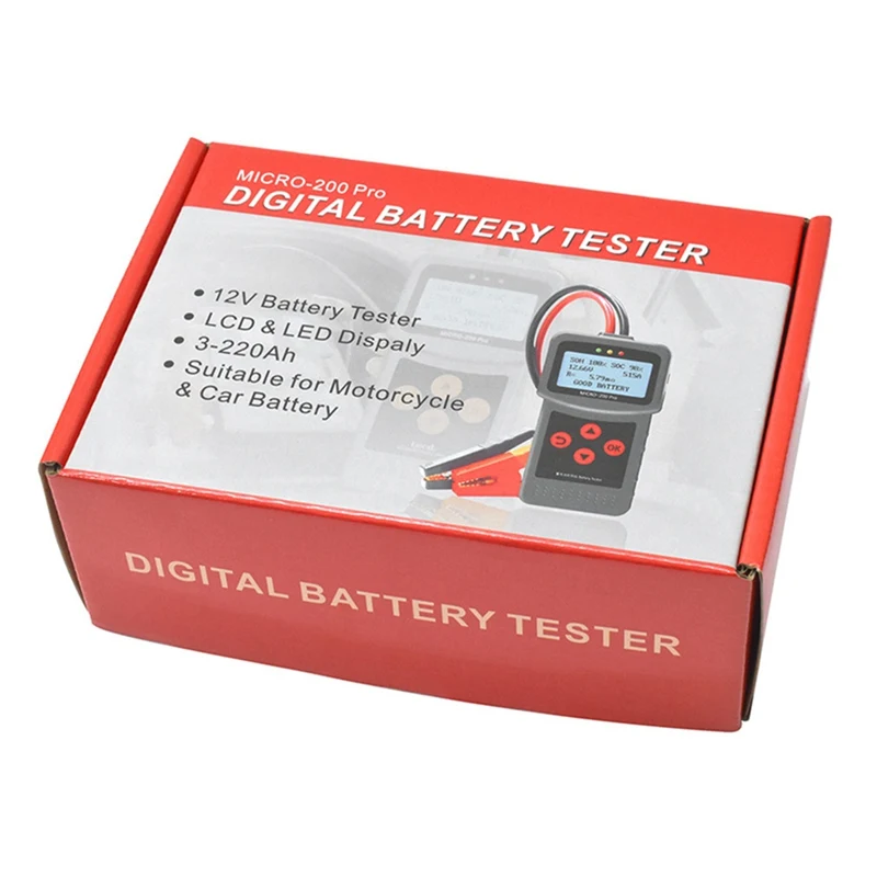 

Micro-200Pro Digital 12V 24V Car Battery Tester Portable Automotive Vehicle Accumulator Condition Analyzer Voltage Tester