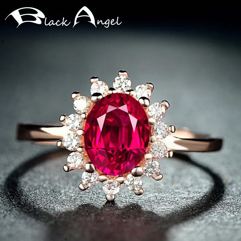 

100% 925 Sterling Silver Oval Ruby Adjustable Ring for Women Luxury Red Gemstone Engagement Rings Wedding Fine Jewelry