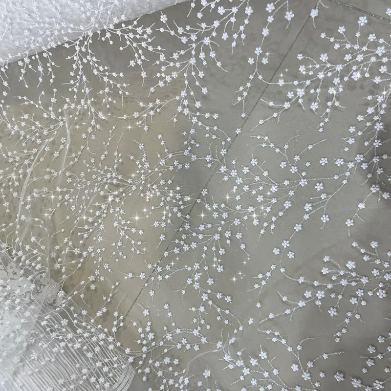 3/5/10 м Белый Блестящий тюль кружевная ткань тиснение Цветочная сетчатая для