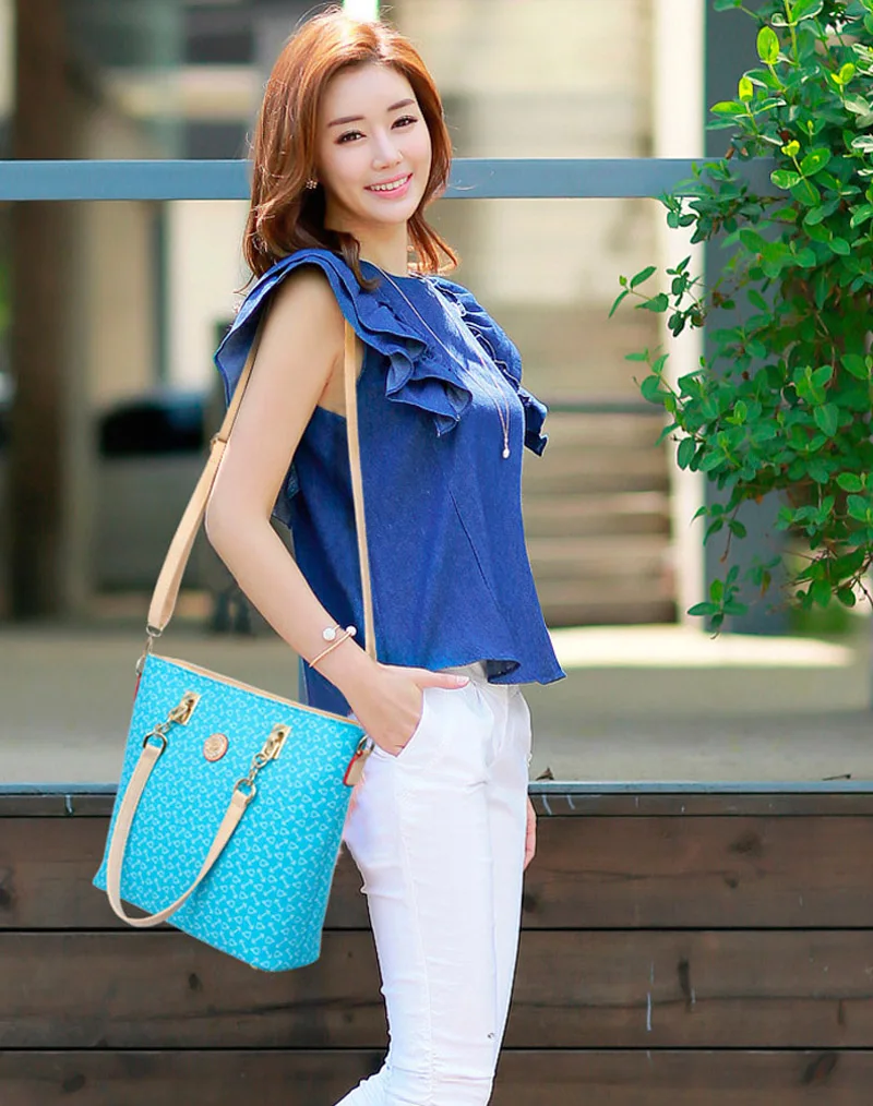 Autumn New Fashion Women's Bag 6 Piece Set Plaid Bag Lady Slung Hand Bag Shoulder Messenger Composite Bag