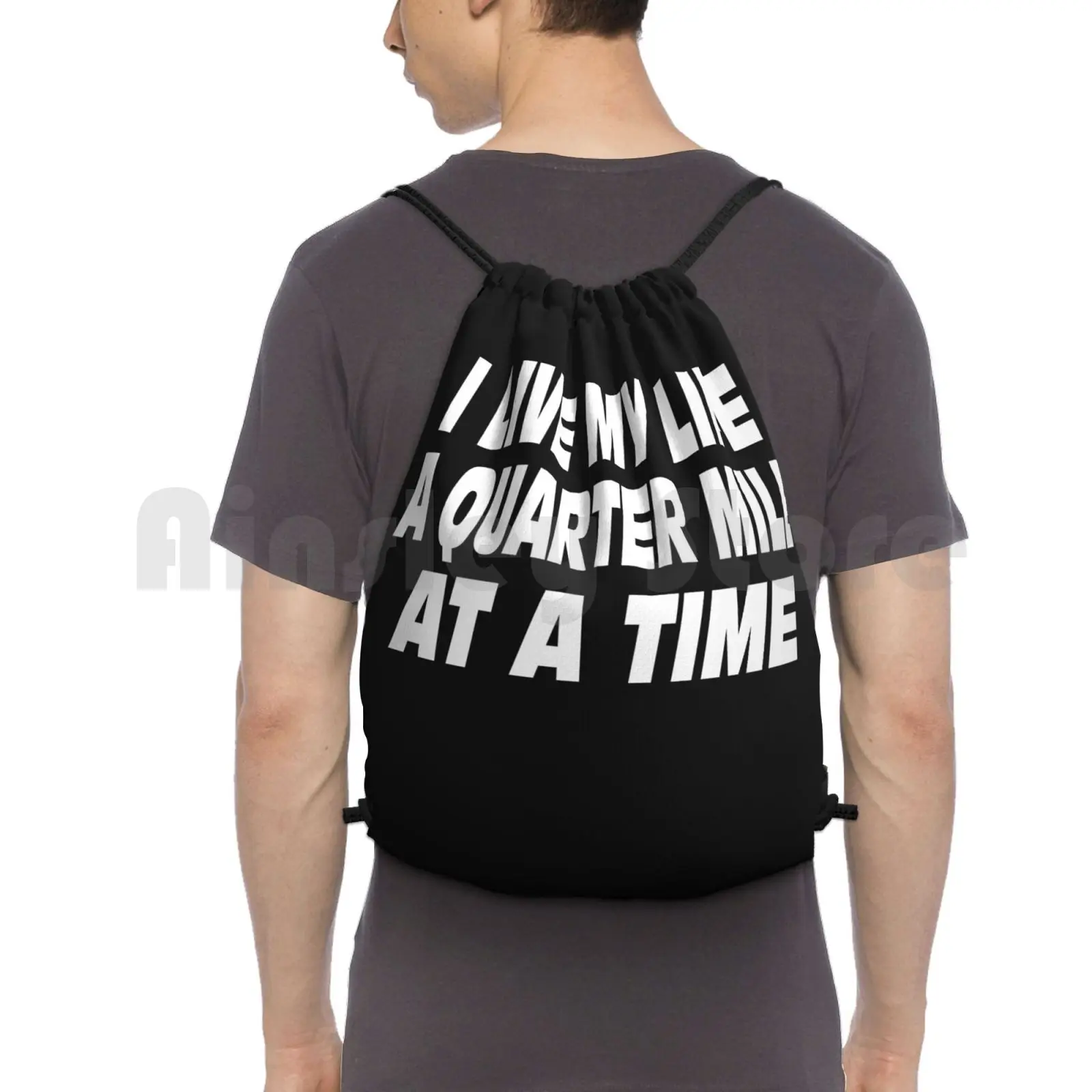 

The Fast And The Furious Quote-I Live My Life A four Mile At A Time рюкзак сумка с Кулиской Gym Bag Waterproof I Live