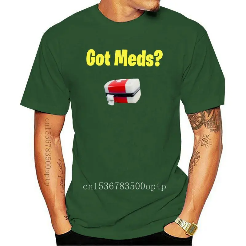 

Футболка Victory Royale с надписью «GOT MEDS», Мужская футболка, модная футболка с короткими рукавами, 100 хлопок, футболка с потрясающим принтом