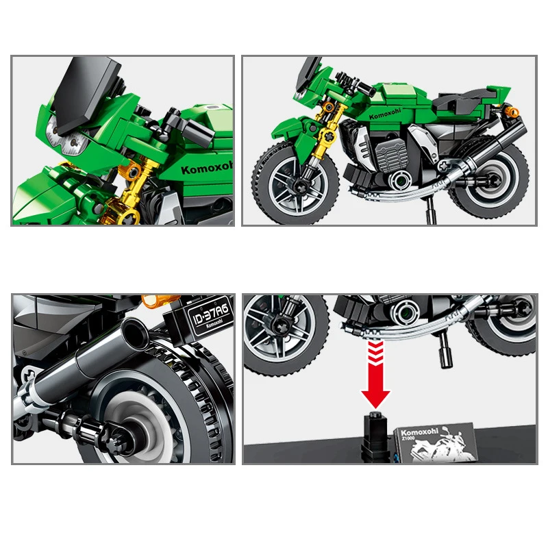 

SEMBO MOC City Speed Motorcycle Building Blocks Cake Baking Ornaments DIY Motorbike Model Kids Bricks Set Car Decorations