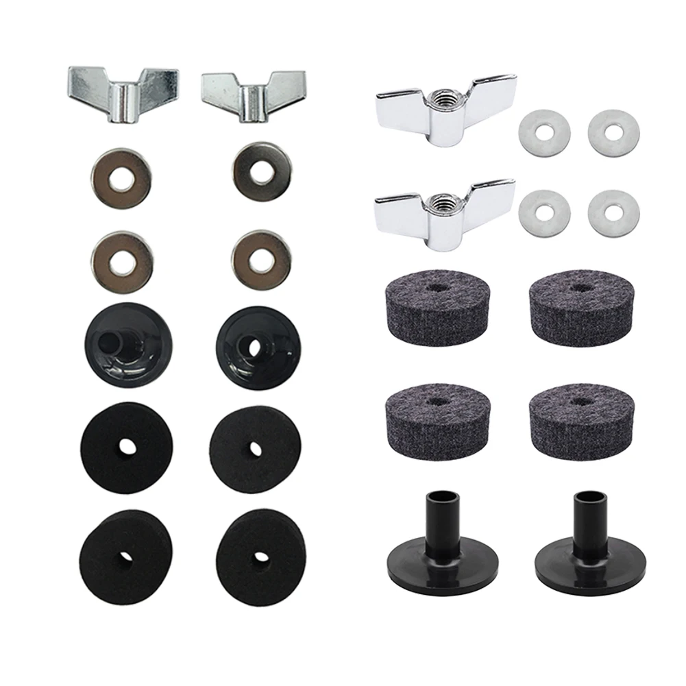 

12pcs/Set Drum Felt Pad Wing Nuts Washers Drum Replacement Parts Accessory Improving Sound Quality Gasket Casing Sleeve