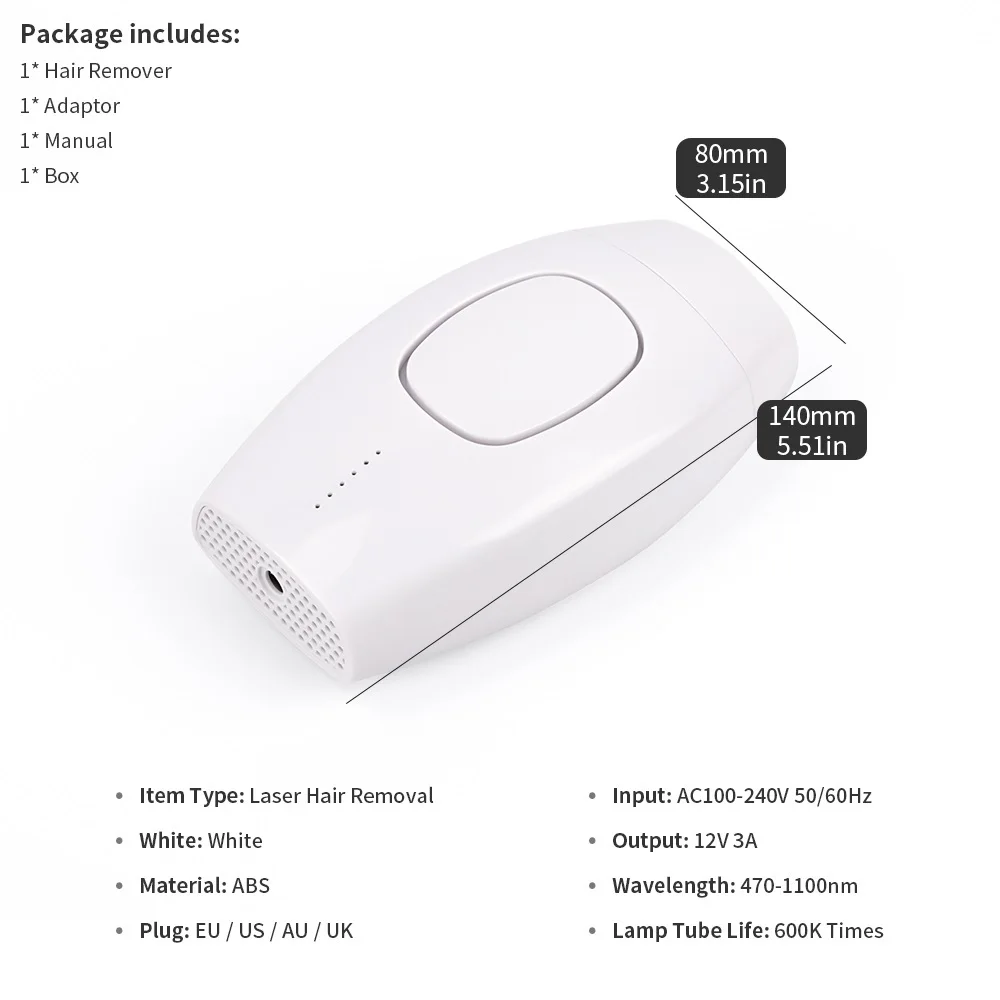 Профессиональный Перманентный IPL Ppilator лазер для удаления волос 600000 вспышек