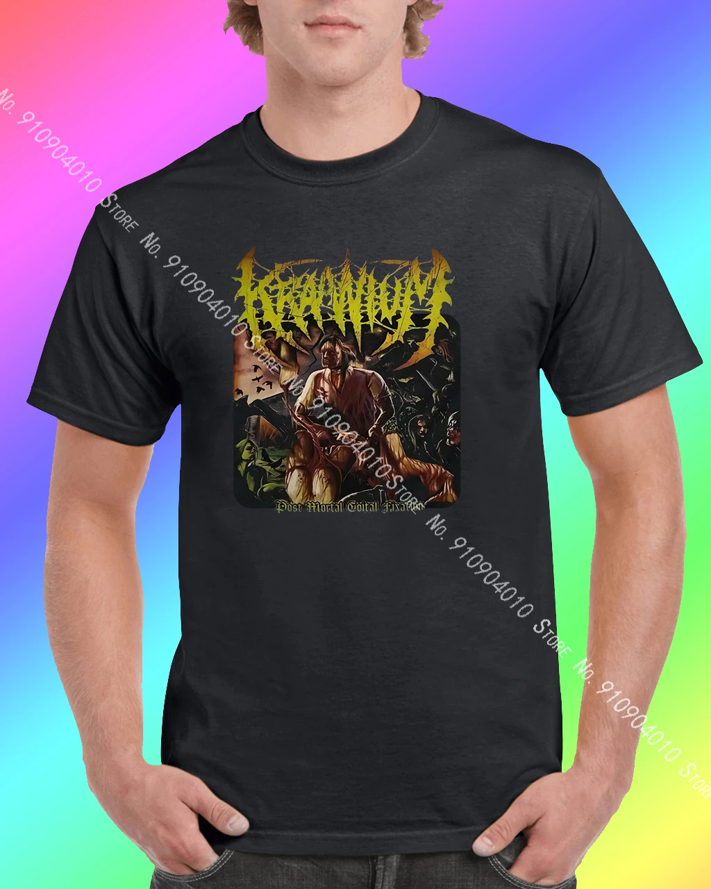 Мужская хлопковая футболка Kraanium Slam большого размера с изображением брутальной