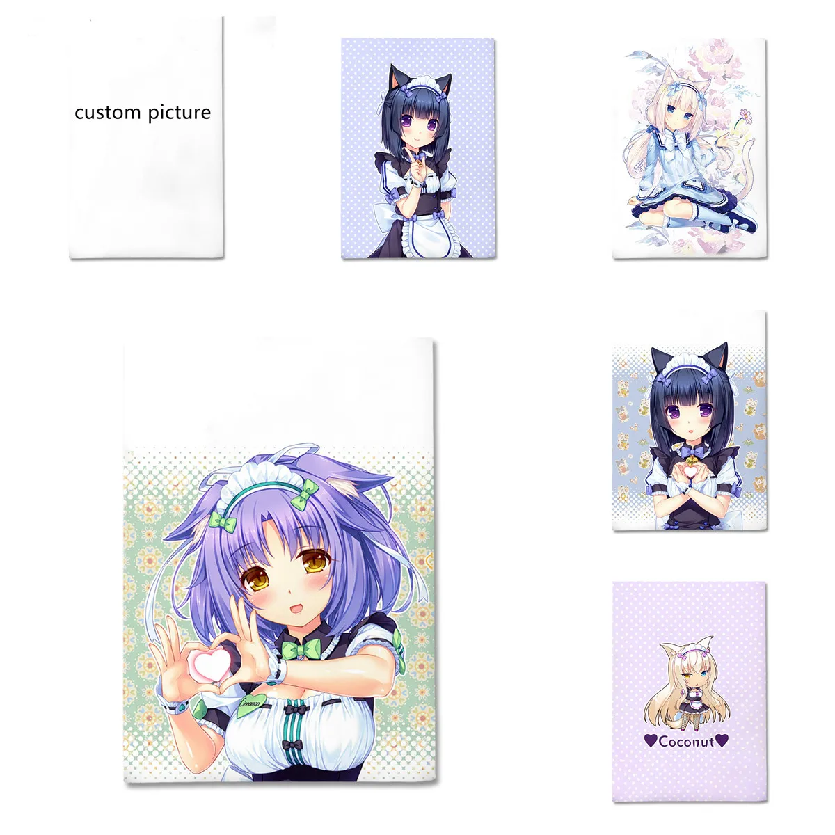 

DIY пользовательский аниме NEKOPARA Chocola ванильное домашнее постельное белье простыня домашний текстиль наборы постельного белья Декор постель...