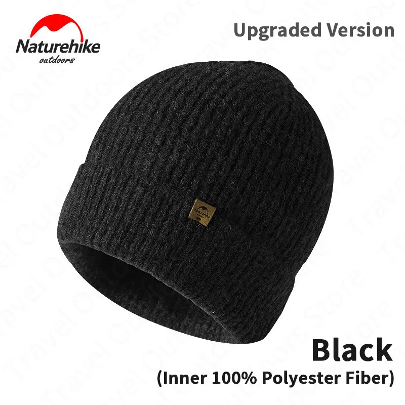 

Naturehike Winter Knitted Hat Flanging Wool Thermal Cap Outdoor Sports Skiing Unisex Wool Knitted Hat Outdoor Hiking Running