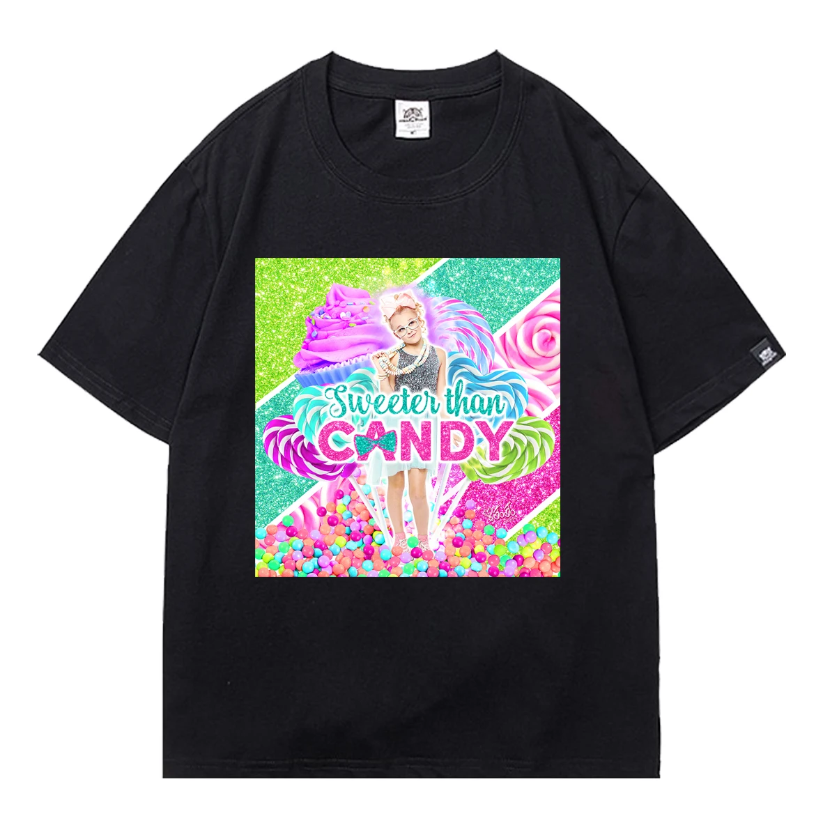 

JoJo Siwa Cute Letter Womens Oversized T-shirt Rainbow Funn Women's T-shirt Kawaii Girl Short Sleeve 2021 Summer Hot Top Tees