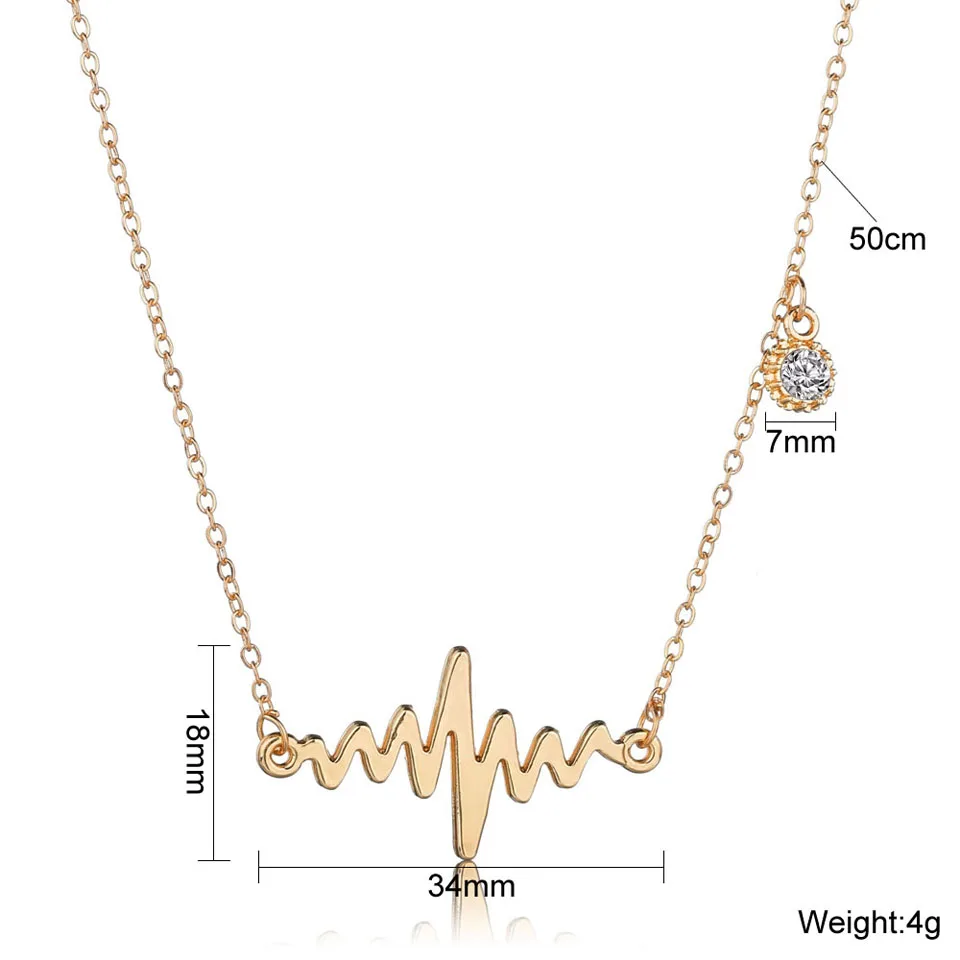 Ожерелье с ЭКГ и сердцем на цепочке изящные ожерелья минималистичные Подвески в