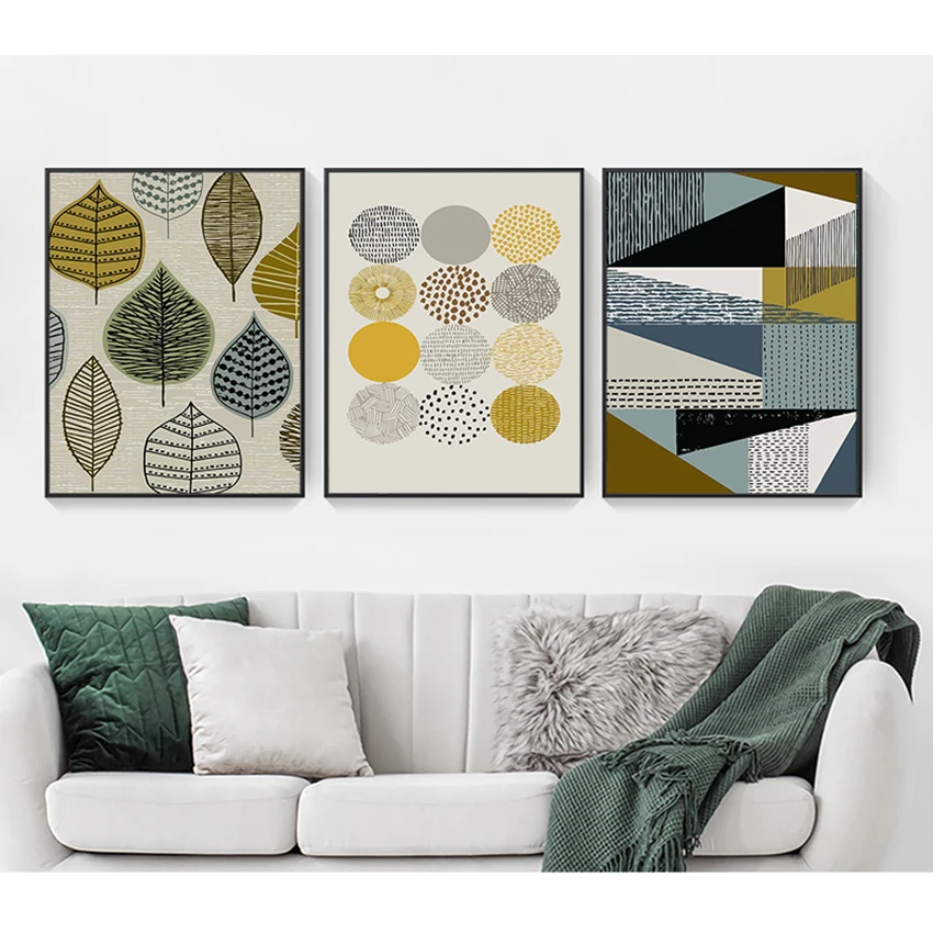 

Room No Framed Abstract Geometric Decorative Modular Picture Wall Art Canvas Painting for Living