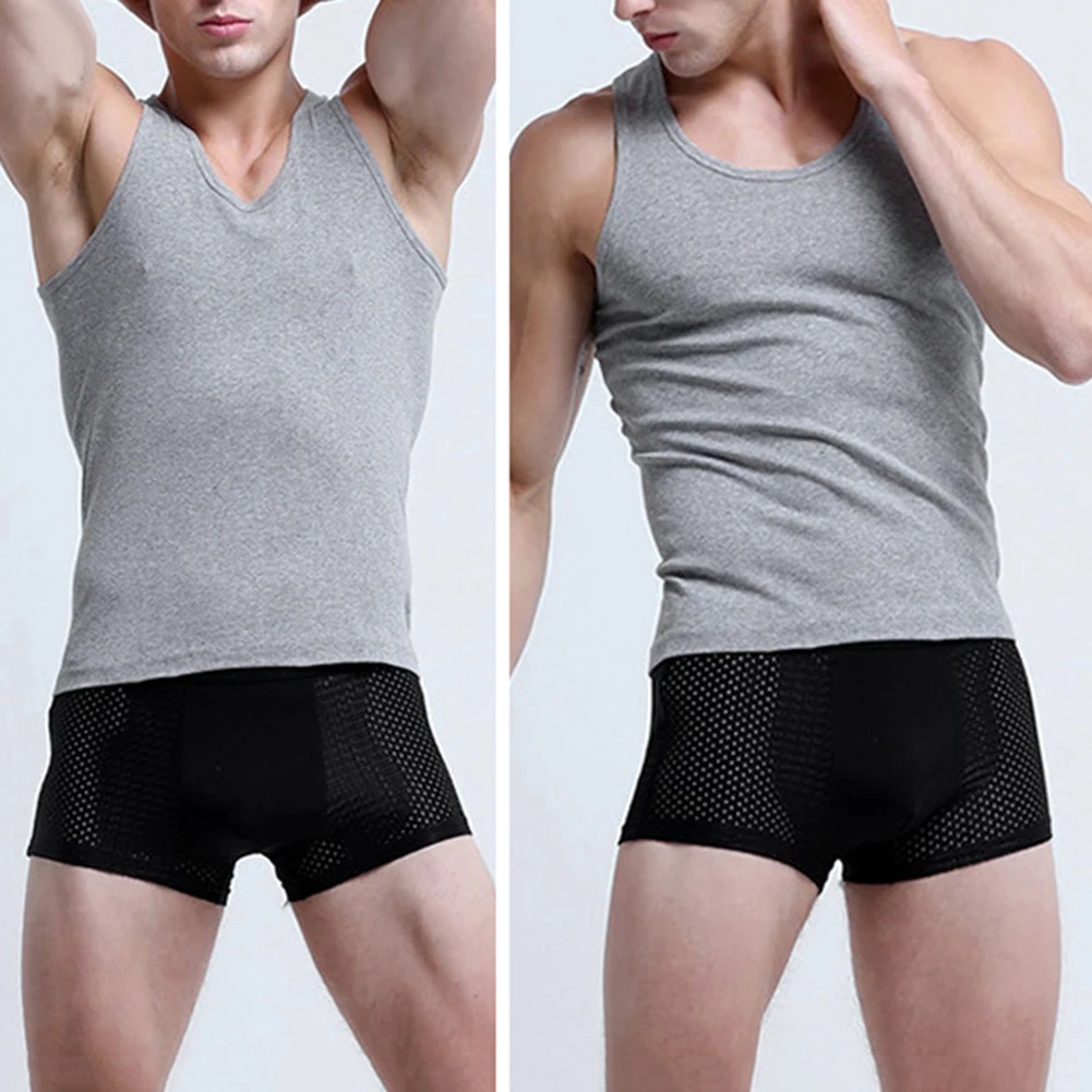 Мужская майка без рукавов 2020 однотонная с низким вырезом хлопковая дышащая