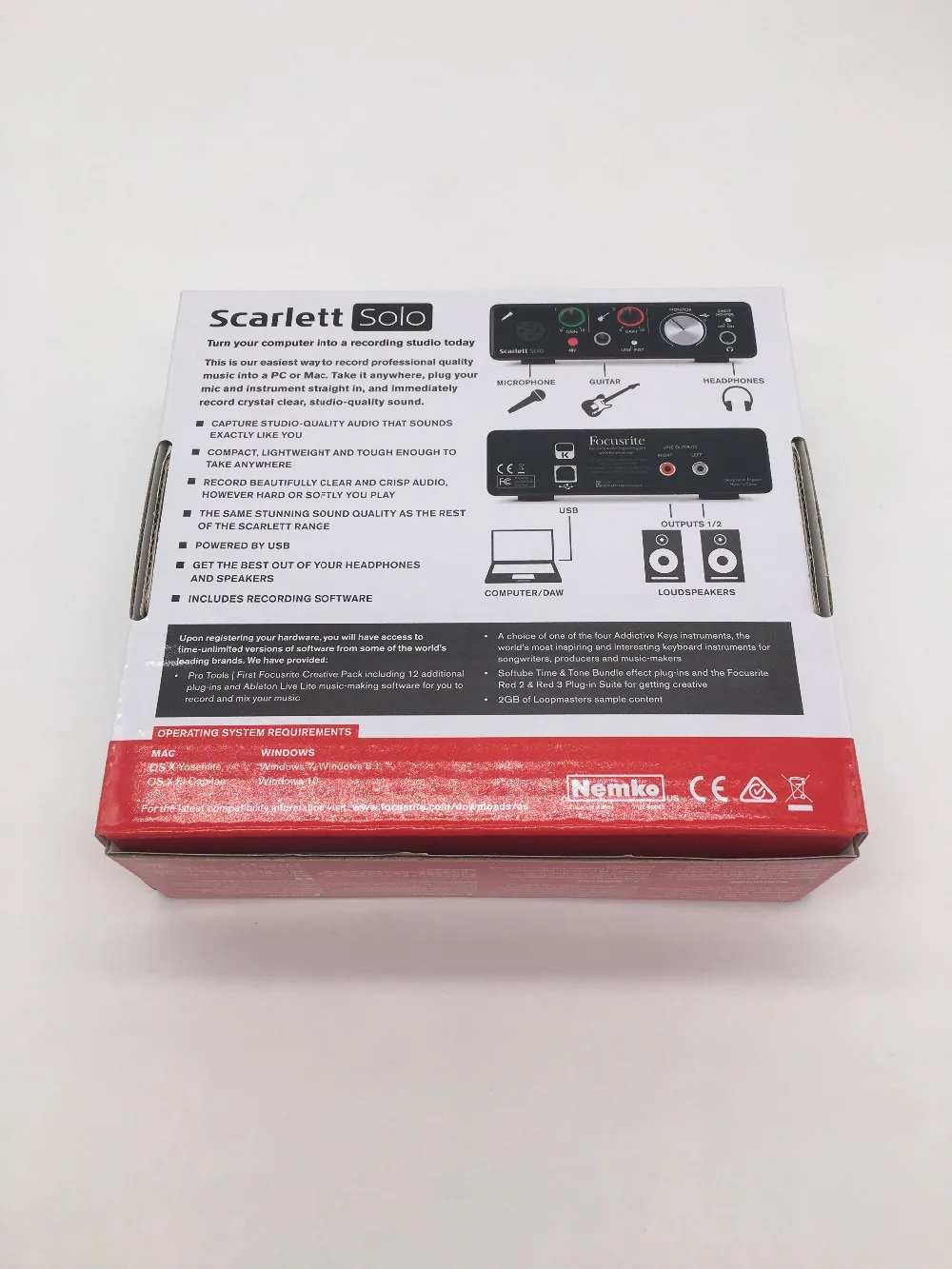 Модернизированный Focusrite Scarlett Solo(2nd gen) 2 входа 2 Выход USB аудио интерфейс звуковая карта для записи микрофона гитары