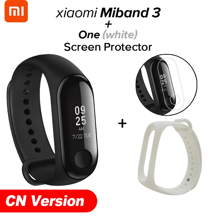 CN White N Film Xiao mi Band 3 mi band 3 фитнес-трекер пульсометр 0,78 ''OLED дисплей Bluetooth 4,2 для Android IOS - Цвет: CN White N Film