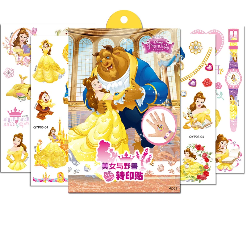 Disney-tatuaje temporal de Frozen para ni&ntilde;os, tatuaje de princesa Elsa, arte corporal Flash, pegatina impermeable de Mickey, pegatina de estilo-2