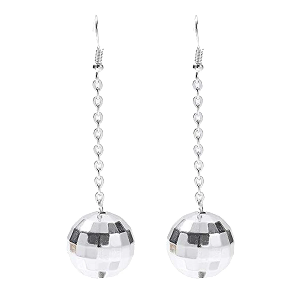 

New Trendy Women Fashion Disco Ball Tassel Long Dangle Hook Earrings Party Long Tassel Earrings Statementing Jewelry Gift