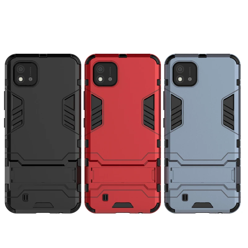 for cover oppo realme c11 2021 case shockproof tpu bumper robot stand holder armor back phone cover realme c11 2021 case fundas free global shipping