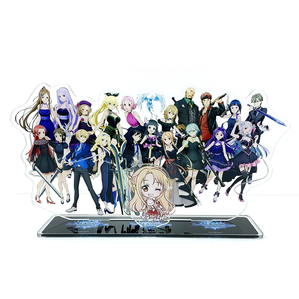 

BIG SIZE Sword Art Online SAO group Kirito Asuna Yui Leafa Shino Eugeo GM acrylic stand figure model holder cake topper anime