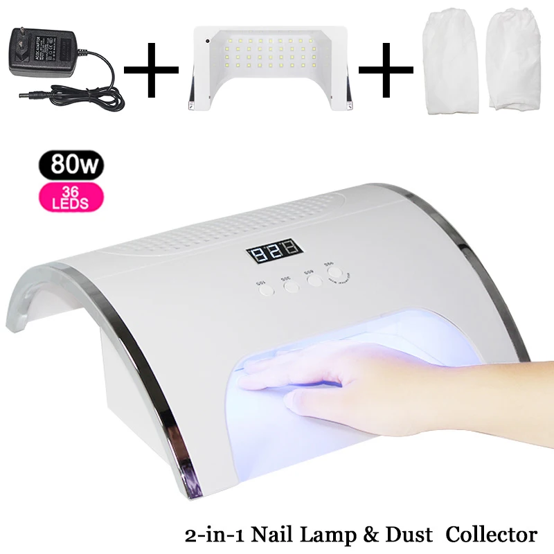 80 Вт светодиодный 2 в 1 Светодиодная УФ лампа для ногтей индукция инфракрасного