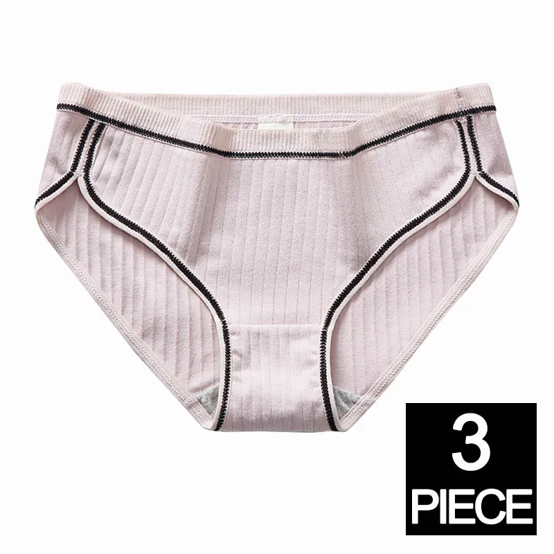 J 3pcs Cotton Panties For Women Seamless Briefs Underwear Sexy Underpants Solid Low-Waist Comfort Female Fashion Intimates XXL#D - Color: J 3pcs