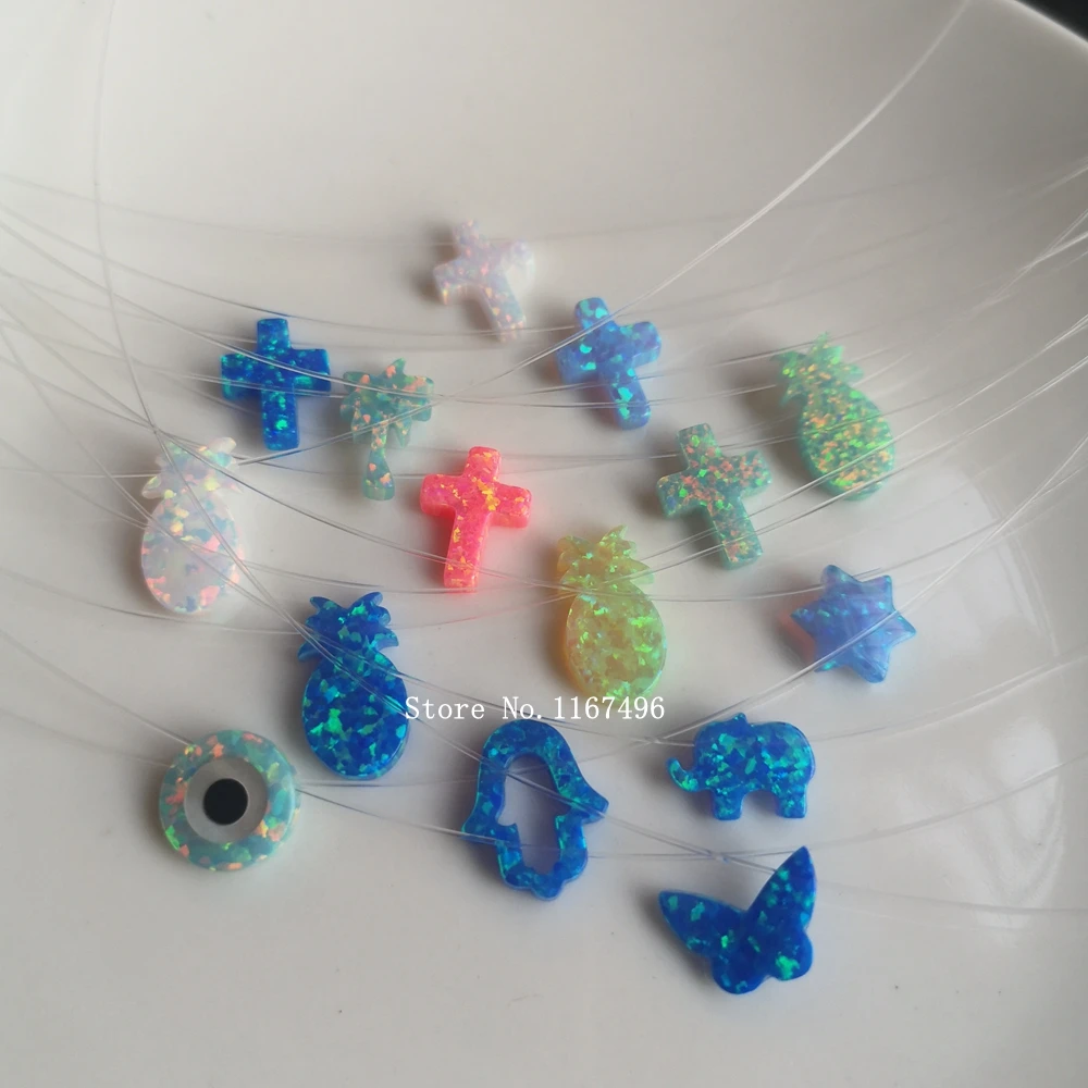 Акция! Прозрачная нейлоновая цепь Hamsa &amp Ананасовый опал ожерелье прозрачный