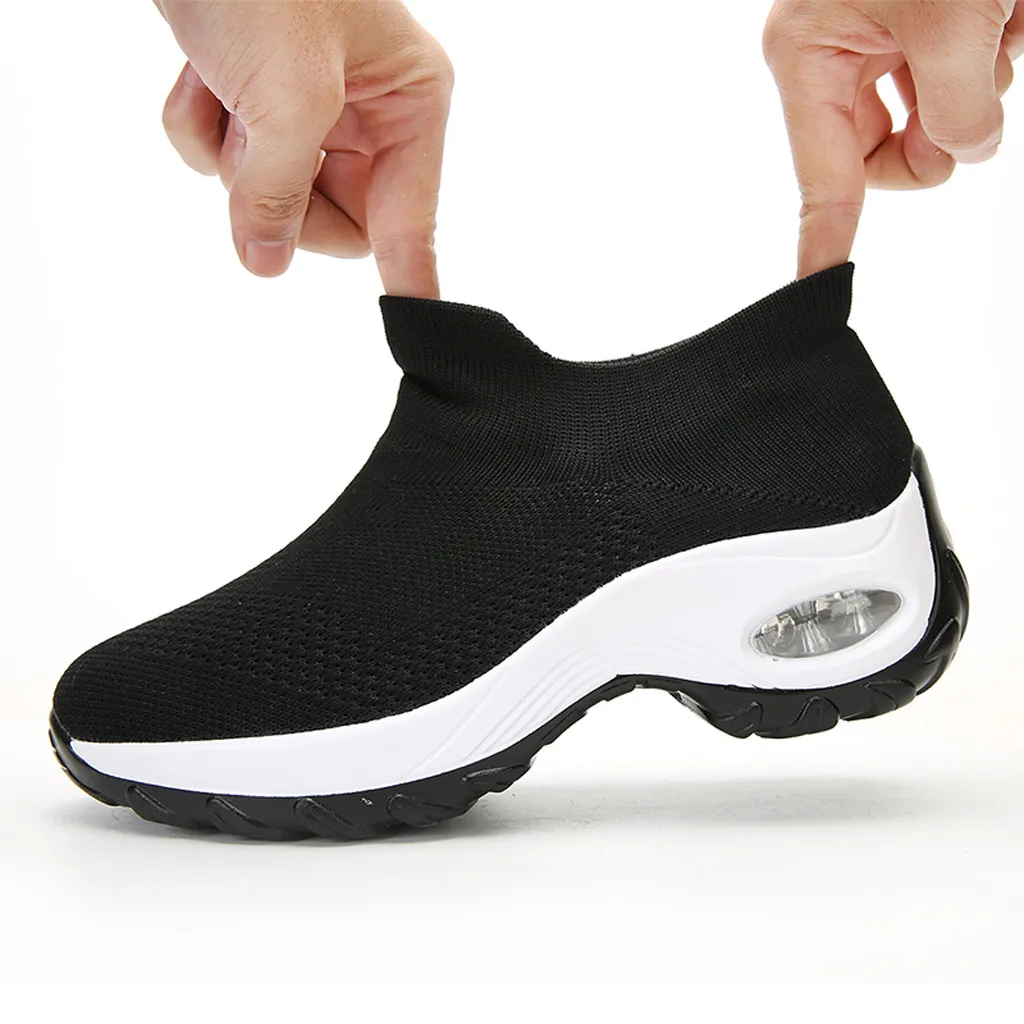 Женские износостойкие прогулочные туфли носки кроссовки сетчатая обувь без