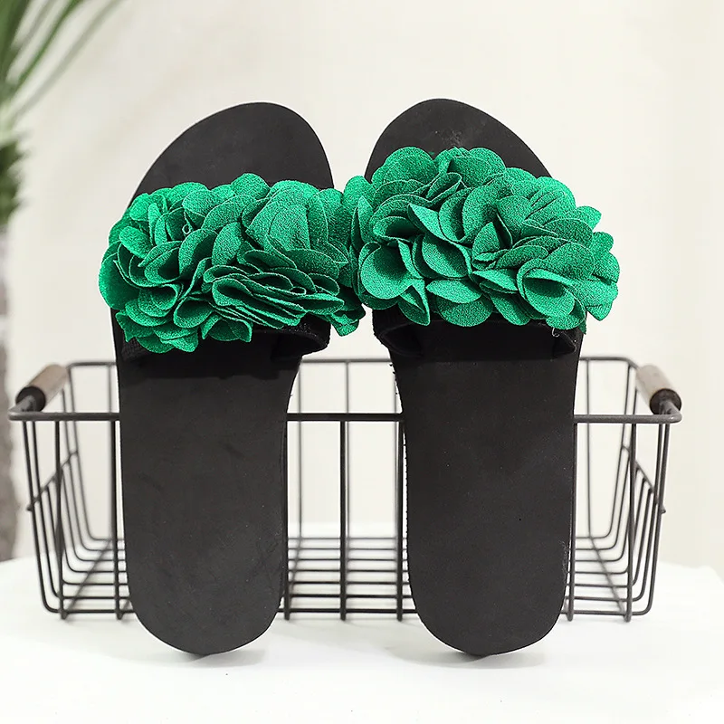 

2021 New Women Summer Flip Flops Height-Heel Shoes Ladies Slipper Indoor Outdoor Flip-Flops Beach Shoes Petaloid Design Sandal