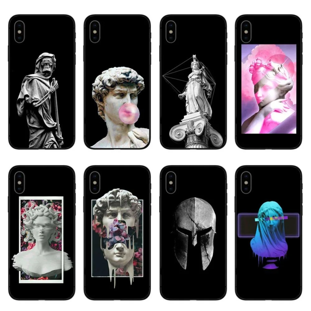 Винтажный художественный чехол с изображением статуи Давида черный мягкий