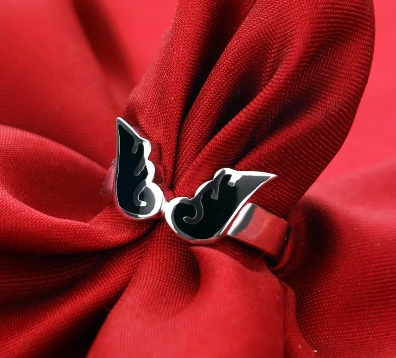 Винтажное кольцо в готическом стиле с крыльями ангела демона парные влюбленные